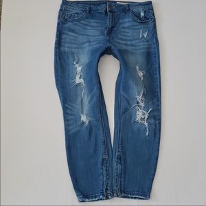 𝑃𝑖𝑠𝑡𝑜𝑙𝑎 30| skinny dark wash distressed skinny ankle crop